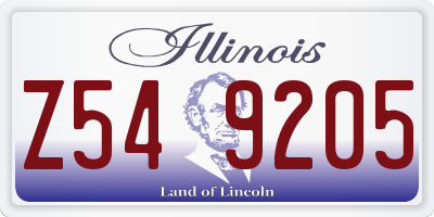 IL license plate Z549205