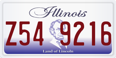 IL license plate Z549216