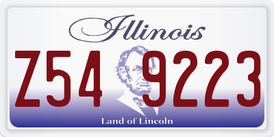 IL license plate Z549223