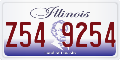 IL license plate Z549254