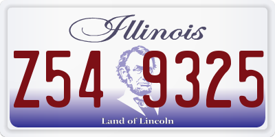 IL license plate Z549325
