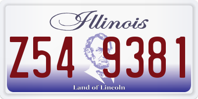 IL license plate Z549381