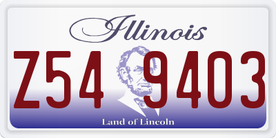 IL license plate Z549403
