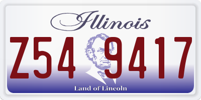 IL license plate Z549417