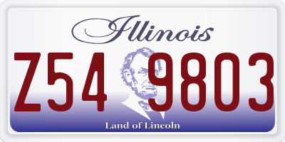 IL license plate Z549803