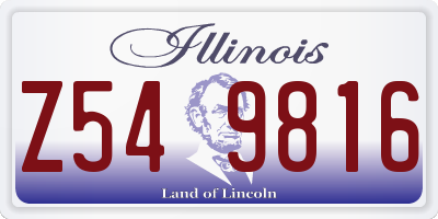IL license plate Z549816