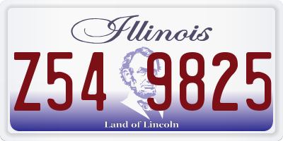 IL license plate Z549825
