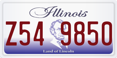 IL license plate Z549850
