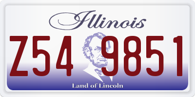 IL license plate Z549851