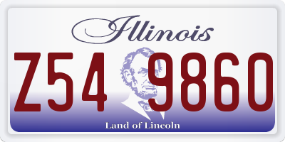 IL license plate Z549860