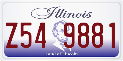 IL license plate Z549881