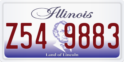 IL license plate Z549883