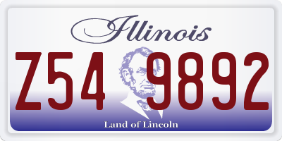 IL license plate Z549892