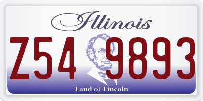 IL license plate Z549893