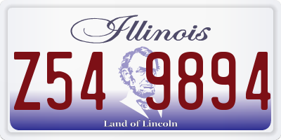 IL license plate Z549894