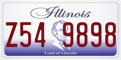 IL license plate Z549898