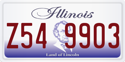 IL license plate Z549903