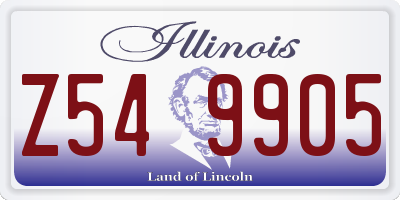 IL license plate Z549905