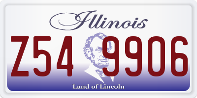 IL license plate Z549906