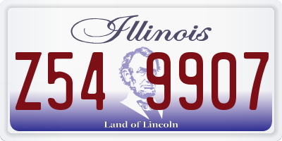 IL license plate Z549907