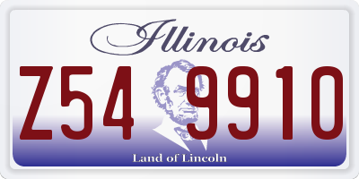 IL license plate Z549910