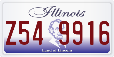 IL license plate Z549916