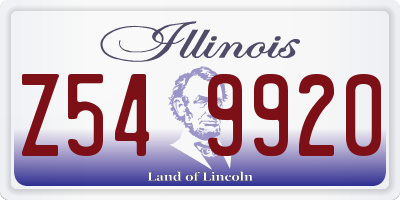 IL license plate Z549920
