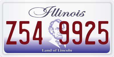 IL license plate Z549925