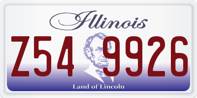 IL license plate Z549926