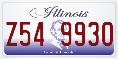 IL license plate Z549930