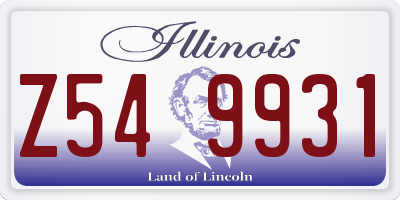 IL license plate Z549931