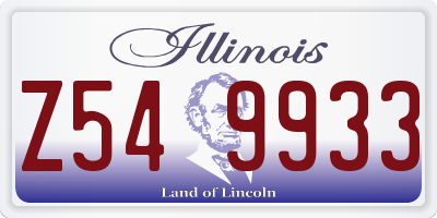 IL license plate Z549933