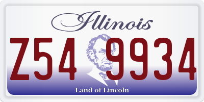 IL license plate Z549934