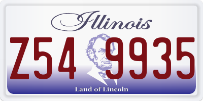 IL license plate Z549935