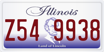 IL license plate Z549938