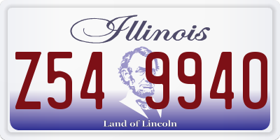 IL license plate Z549940