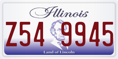 IL license plate Z549945