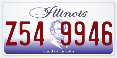 IL license plate Z549946