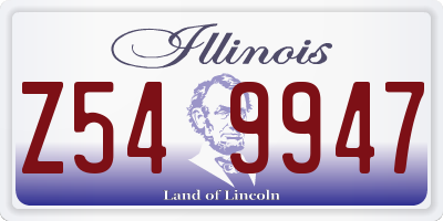 IL license plate Z549947