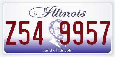IL license plate Z549957