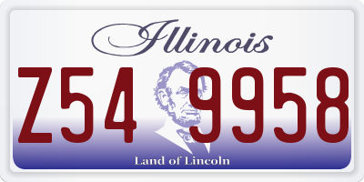 IL license plate Z549958