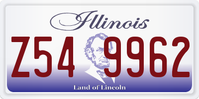 IL license plate Z549962