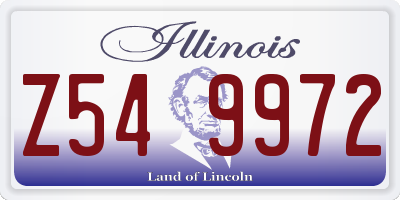 IL license plate Z549972