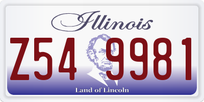 IL license plate Z549981