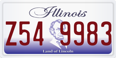 IL license plate Z549983