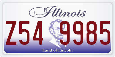 IL license plate Z549985