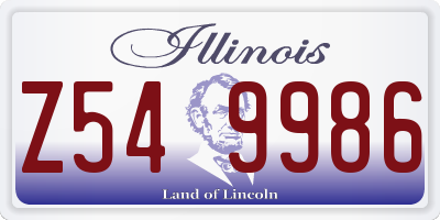 IL license plate Z549986
