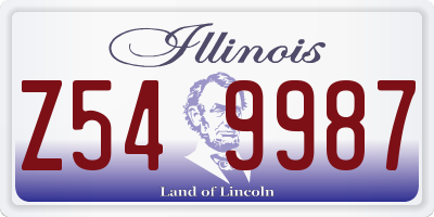 IL license plate Z549987