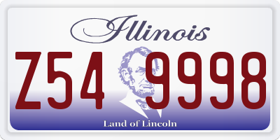 IL license plate Z549998
