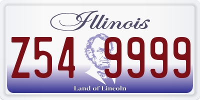 IL license plate Z549999